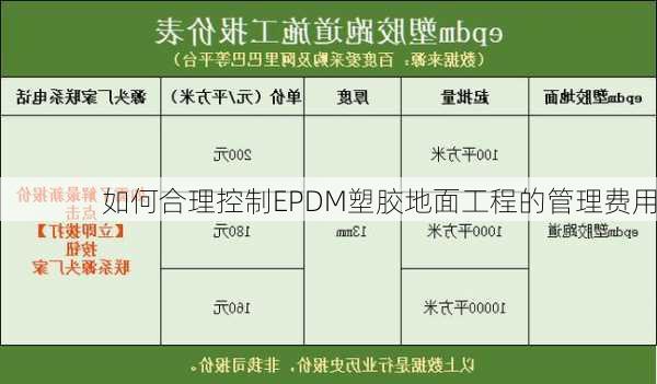 如何合理控制EPDM塑胶地面工程的管理费用