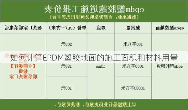 如何计算EPDM塑胶地面的施工面积和材料用量