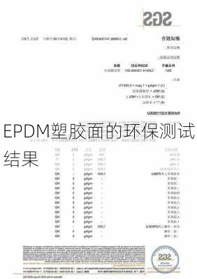 EPDM塑胶面的环保测试结果