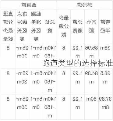 跑道类型的选择标准