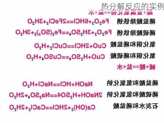 热分解反应的实例