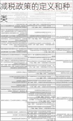 减税政策的定义和种类