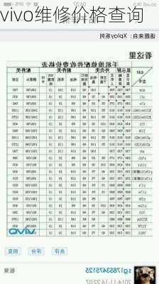 vivo维修价格查询