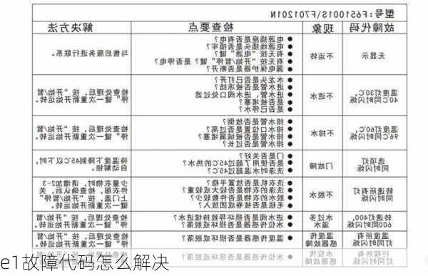 e1故障代码怎么解决