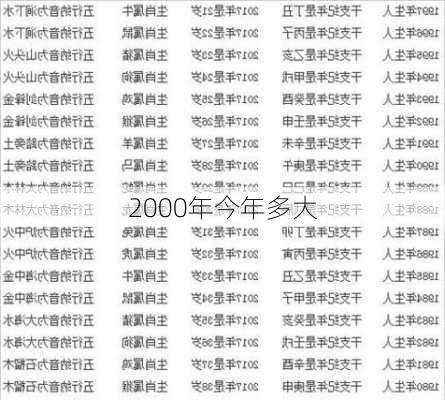 2000年今年多大