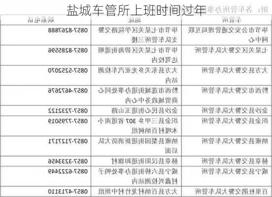 盐城车管所上班时间过年