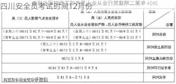 四川安全员考试时间12月份