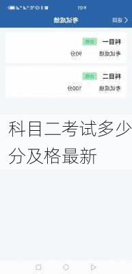 科目二考试多少分及格最新