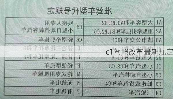 c1驾照改革最新规定