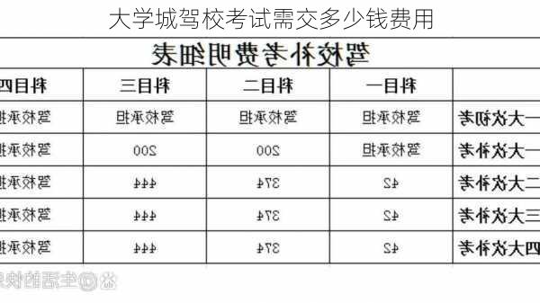 大学城驾校考试需交多少钱费用