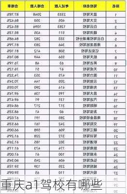 重庆a1驾校有哪些