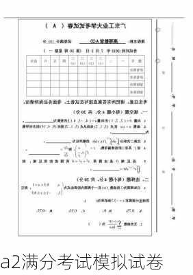 a2满分考试模拟试卷