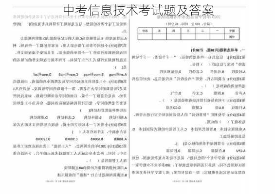 中考信息技术考试题及答案