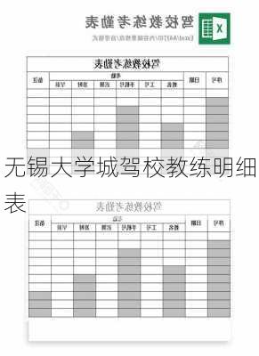 无锡大学城驾校教练明细表