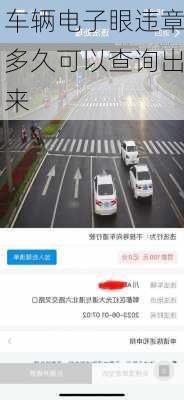 车辆电子眼违章多久可以查询出来