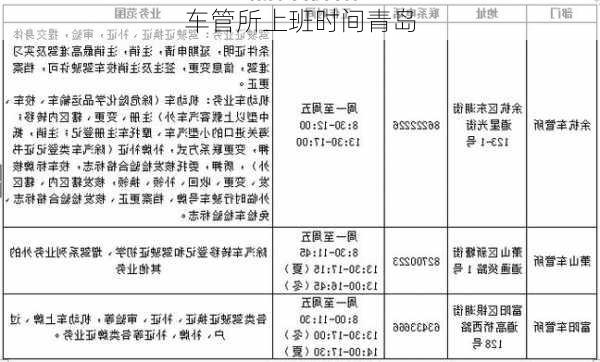 车管所上班时间青岛