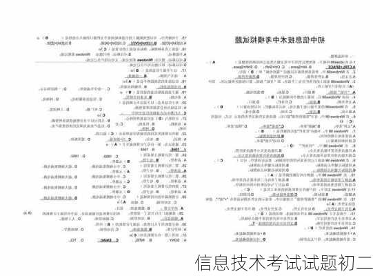 信息技术考试试题初二