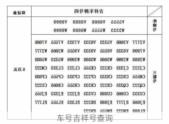 车号吉祥号查询