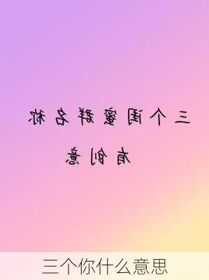 三个你什么意思