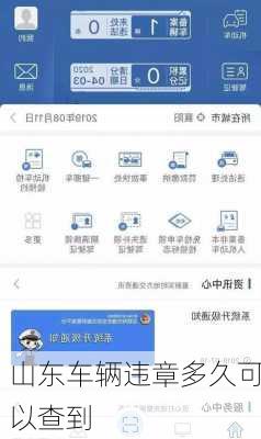 山东车辆违章多久可以查到