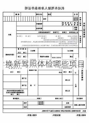 换新驾照体检哪些项目