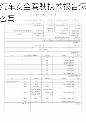 汽车安全驾驶技术报告怎么写