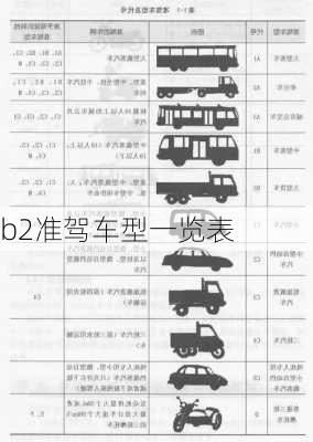 b2准驾车型一览表