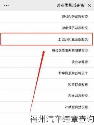 福州汽车违章查询