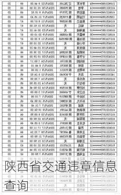 陕西省交通违章信息查询