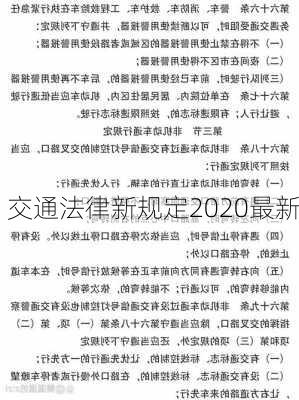 交通法律新规定2020最新