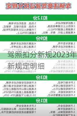 驾照扣分新规2023年新规定明细