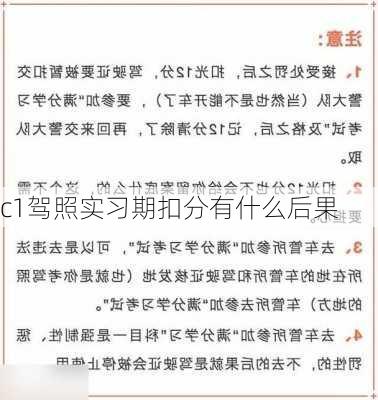 c1驾照实习期扣分有什么后果