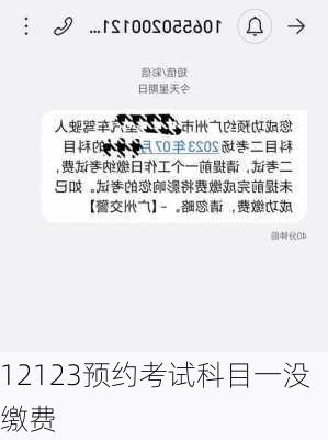 12123预约考试科目一没缴费