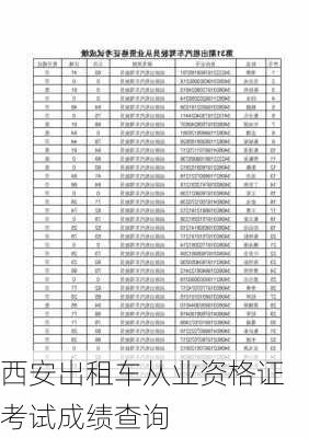 西安出租车从业资格证考试成绩查询