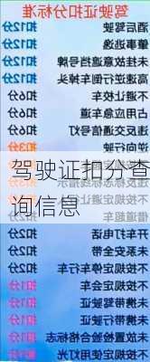 驾驶证扣分查询信息