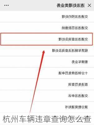 杭州车辆违章查询怎么查