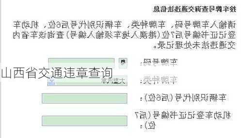 山西省交通违章查询